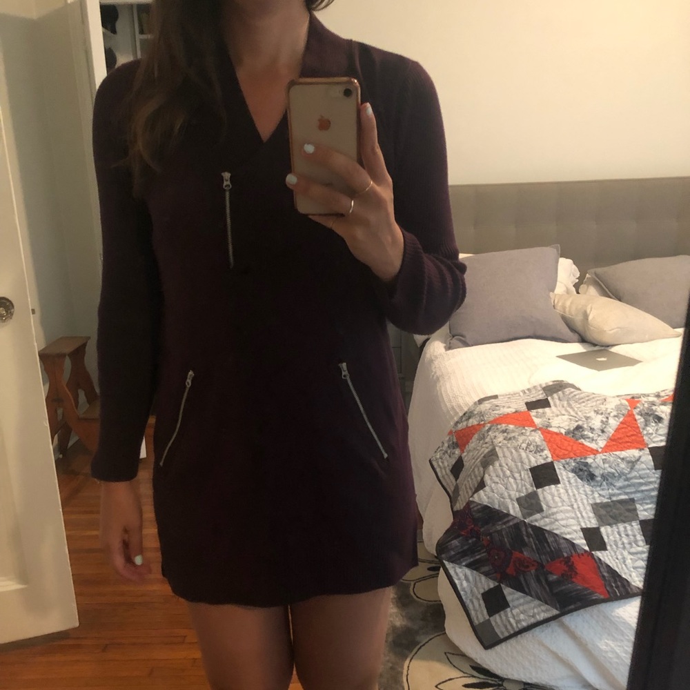 Purple sweater to wear with leggings